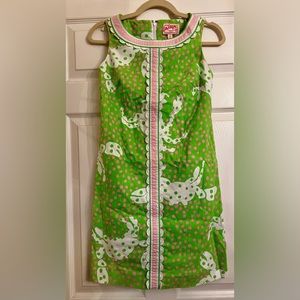 RARE Lilly Pulitzer Shift Not So Crabby Originals Print 0